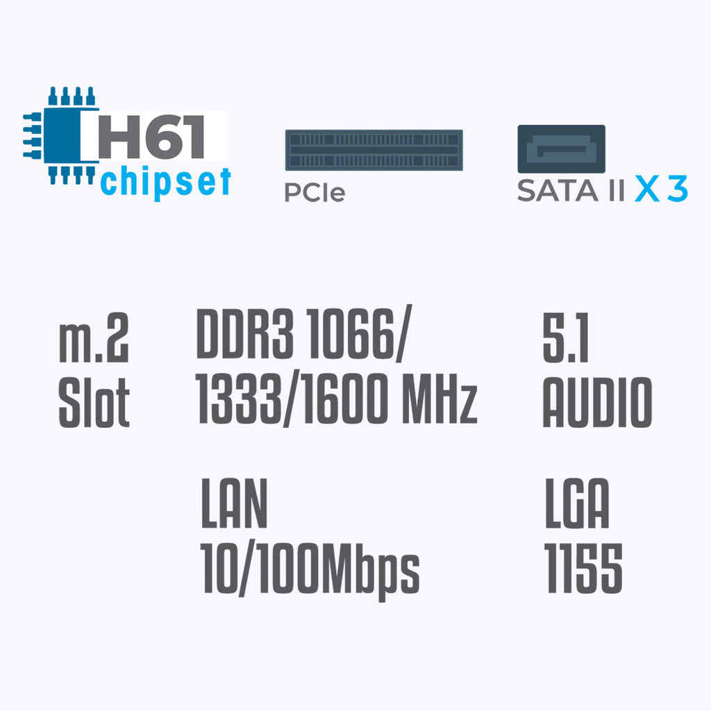 Zebronics H61M2 LGA 1155 Socket Motherboard