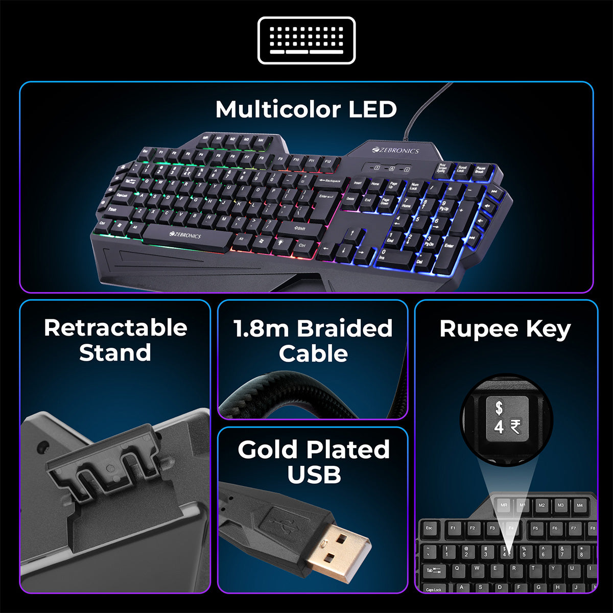 Zebronics Optimus Gaming Keyboard & Mouse Combo