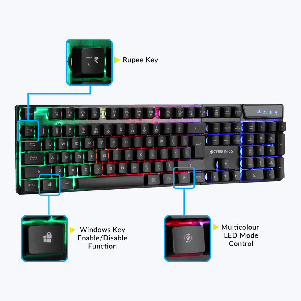 Zebronics War Gaming Keyboard & Mouse Combo