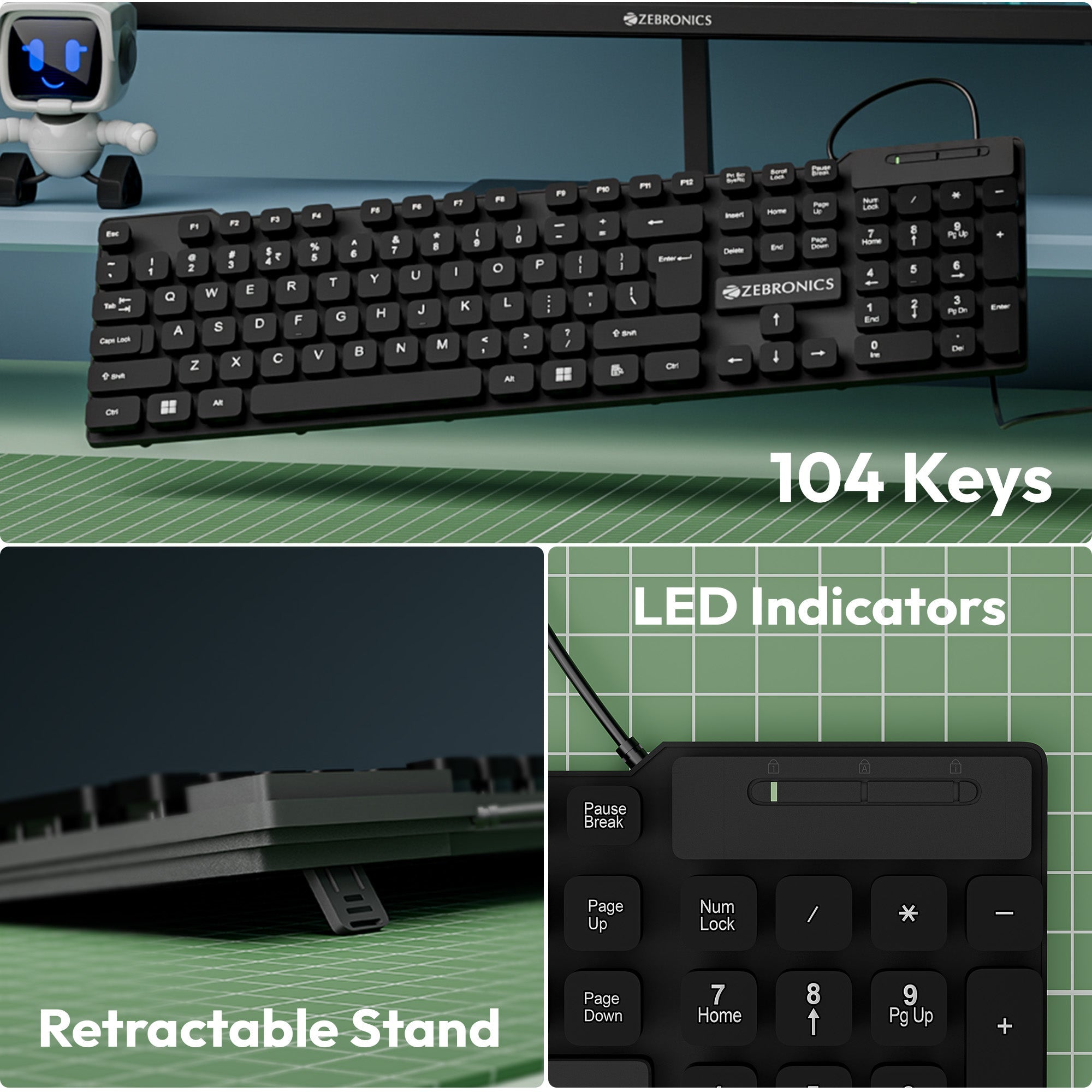 Zebronics K03 Wired USB Multimedia Keyboard